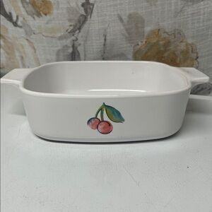 Corningware White Baking Dish with Cherry Design